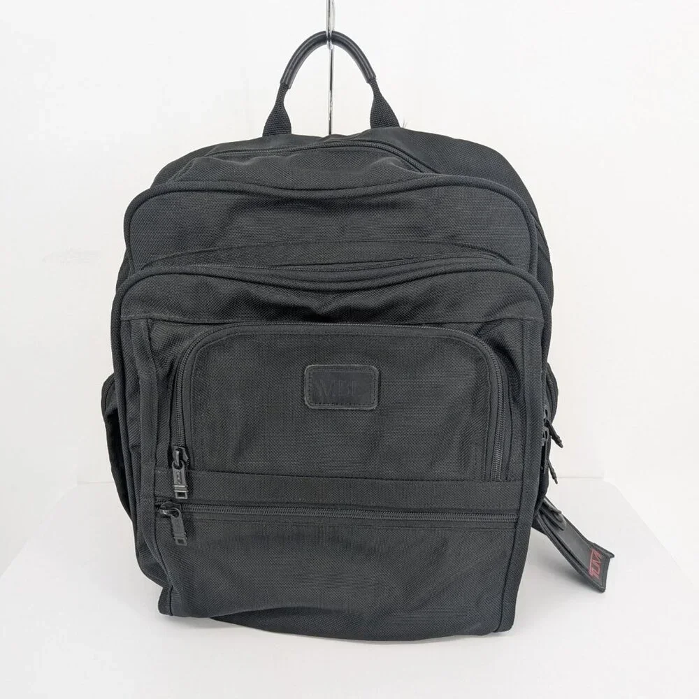 TUMI Ballistic Nylon Laptop Backpack Pockets Executive Travel Work Bag MBL Logo